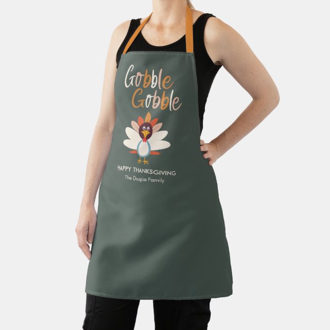 Gobble Gobble Thanksgiving Turkey Dinner Apron (Insitu)