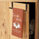 Gobble Gobble Thanksgiving Turkey Kitchen Towel<br><div class="desc">Decorate your kitchen with personalised towel! Makes a great hostess gift as well. Visit berryberrysweet.com for stylish stationery and personalised gifts.</div>