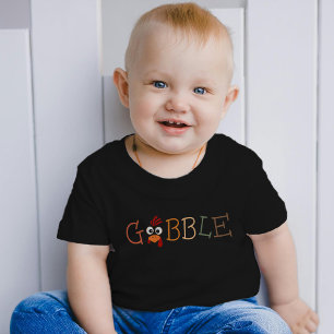 Gobble Gobble Till You Wobble Funny Thanksgiving Baby T-Shirt
