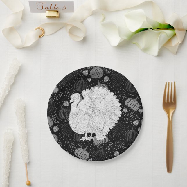 Gobble Gobble Till You Wobble Funny Thanksgiving Paper Plate (Wedding)