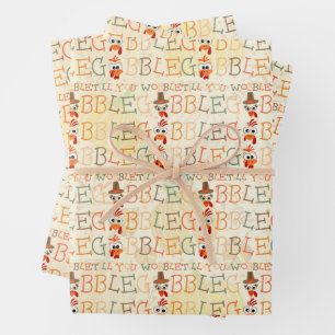 Gobble Gobble Till You Wobble Funny Thanksgiving Wrapping Paper Sheet