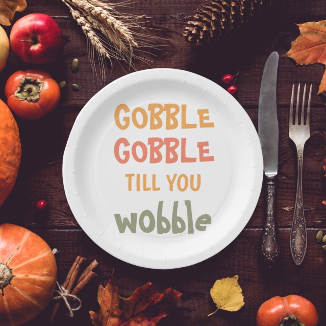 Gobble Gobble Till You Wobble | Thanksgiving Paper Plate (Creator Uploaded)