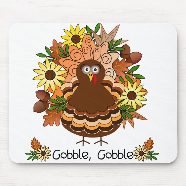 Gobble Gobble Turkey Mouse Mat (Front)
