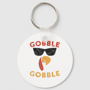 Gobble Gobble Turkey Thanksgiving Day Gifts Vintag Key Ring