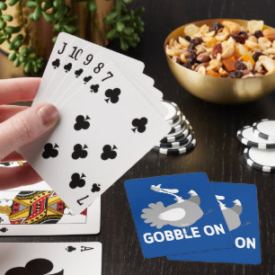 GOBBLE ON funny thanksgiving Playing Cards