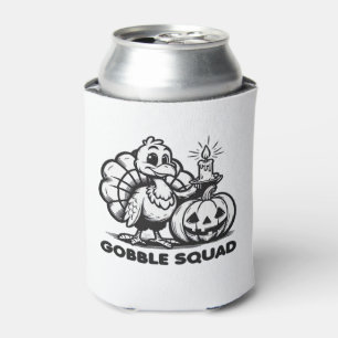 Gobble Squad  Funny Thanksgiving Turkey Design  Fa Can Cooler