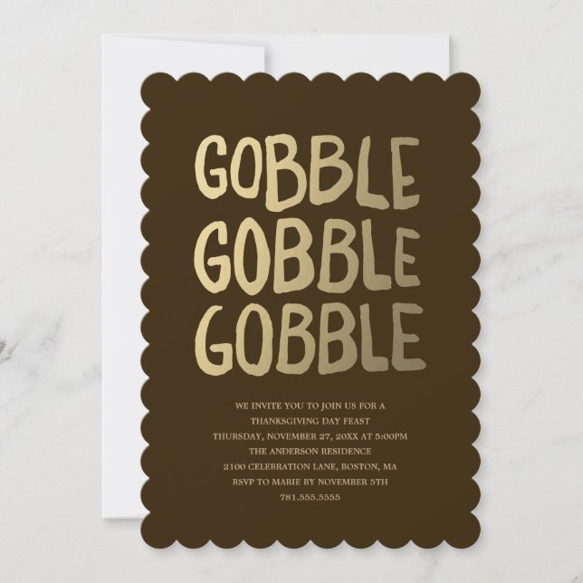 Gobble | Thanksgiving Dinner Invitation (Front)
