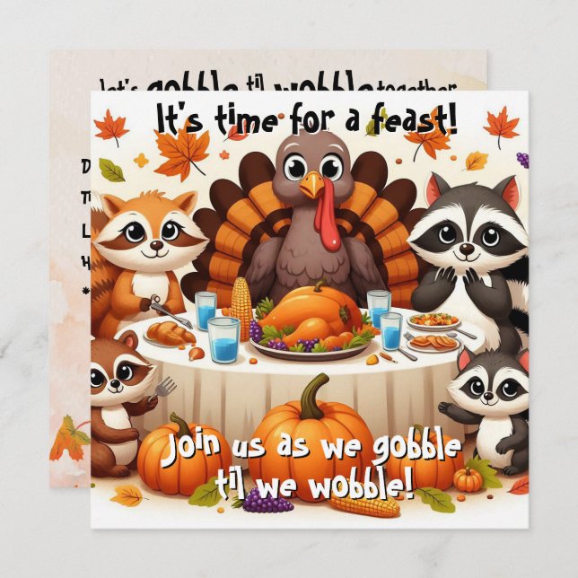 Gobble til we Wobble Invitation (Front/Back)