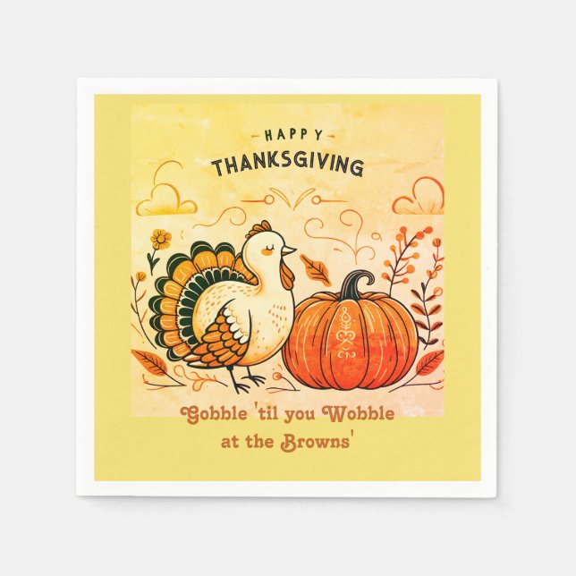 Gobble 'til you Wobble Napkin (Front)