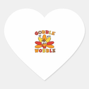 Gobble til you wobble, Thanksgiving, Gobble, Thank Heart Sticker