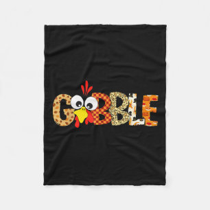 Gobble Till You Wobble Cool Turkey Thanksgiving Go Fleece Blanket