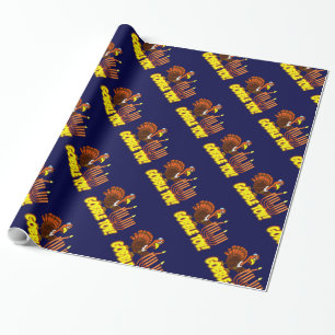 Gobble Tov Thanksgivukkah Turkey Wrapping Paper