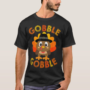 Gobble Turkey Little Boys Girls Kids Thanksgiving  T-Shirt