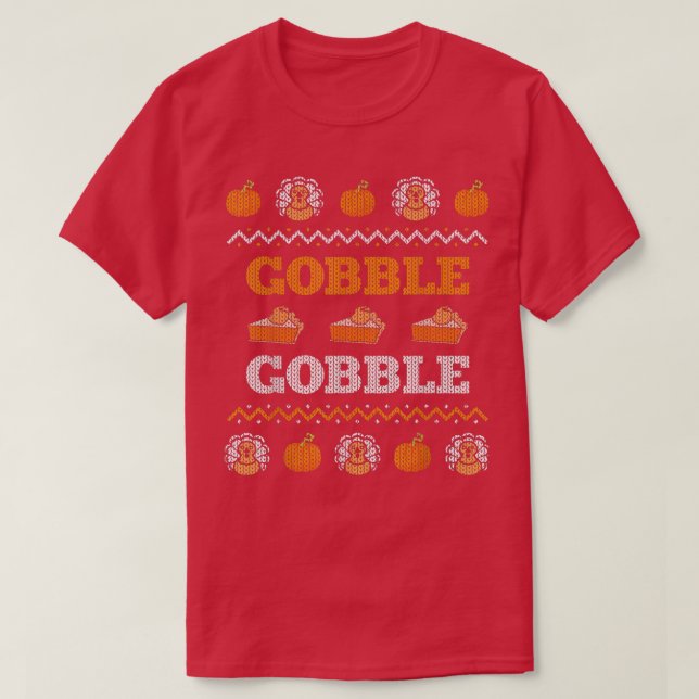 Gobble Turkey Meal Ugly Christmas Sweater Funny Th (Design Front)