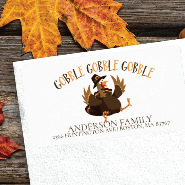 Gobble Turkey Thanksgiving Address Label (Creator Uploaded)
