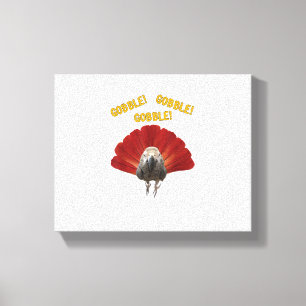 Gobble! Turkey Thanksgiving African Grey Parrot  Canvas Print