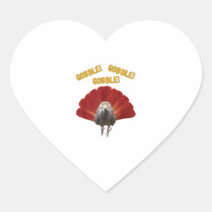 Gobble! Turkey Thanksgiving African Grey Parrot Heart Sticker