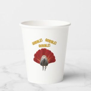 Gobble! Turkey Thanksgiving African Grey Parrot Paper Cups