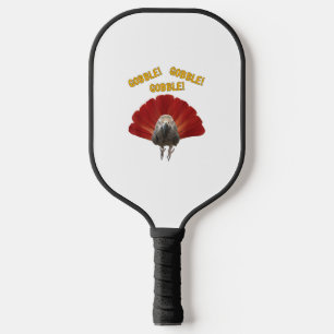 Gobble! Turkey Thanksgiving African Grey Parrot Pickleball Paddle