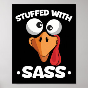 Gobble With Attitude Friendsgiving Family Matching Poster