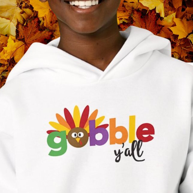 Gobble Yall Funny Thanksgiving Day Colourful Turke (Kids Gobble Y'all Funny Thanksgiving Day Colorful Turkey Shirt)