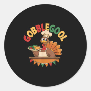 Gobblegool Thankful Fall Autumn Turkey Day Thanksg Classic Round Sticker