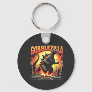 Gobblezilla Spooky Turkey Thanksgiving Gobble Key Ring