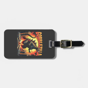 Gobblezilla Spooky Turkey Thanksgiving Gobble Luggage Tag