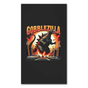 Gobblezilla Spooky Turkey Thanksgiving Gobble Magnetic Business Card