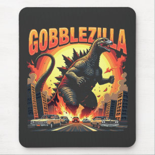 Gobblezilla Spooky Turkey Thanksgiving Gobble Mouse Mat