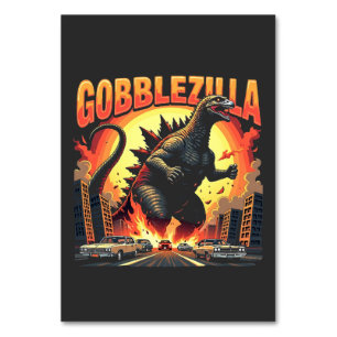 Gobblezilla Spooky Turkey Thanksgiving Gobble Table Number