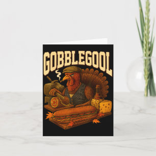 Gobbol Turkey Gobble Gool Thanksgiving Retro  Card