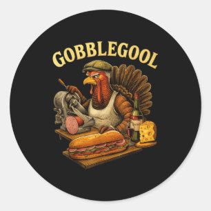 Gobbol Turkey Thanksgiving  Classic Round Sticker