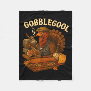 Gobbol Turkey Thanksgiving  Fleece Blanket