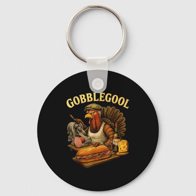 Gobbol Turkey Thanksgiving  Key Ring (Front)