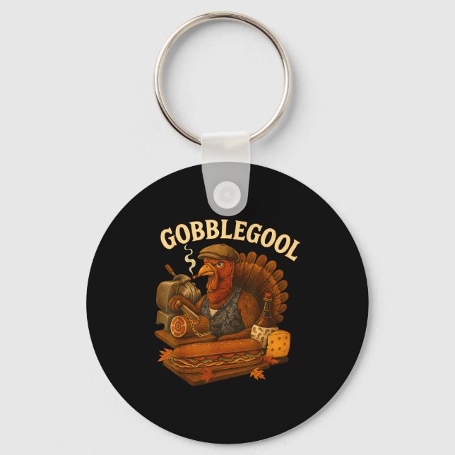 Gobbol Turkey Thanksgiving  Key Ring (Front)
