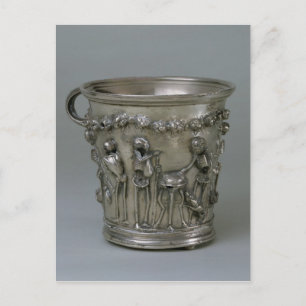 Goblet embossed with skeletons postcard