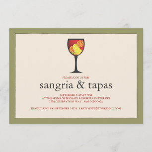 Goblet with Fruit Sangria & Tapas Party Invitation