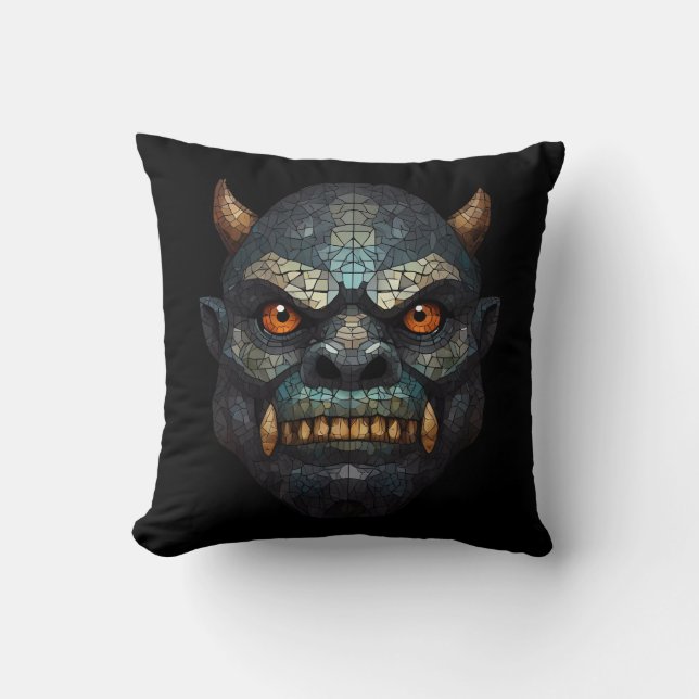 Goblin and Orc Portrait  Cushion (Front)