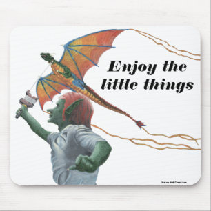 Goblin Flying Dragon Kite Fantasy Mouse Pad