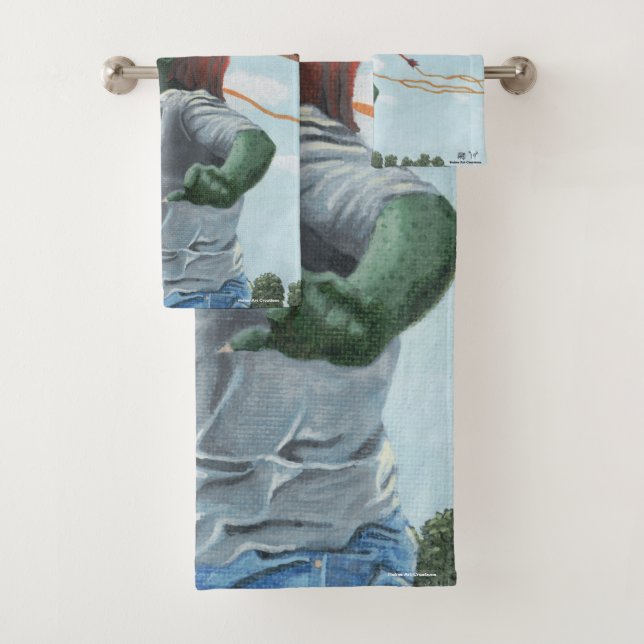 Goblin Flying Rainbow Dragon Kite Fantasy Towels (Insitu)
