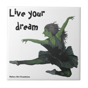 Goblin Girl Ballet Dancer Fantasy Decorative Tile