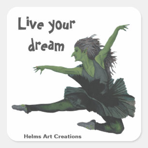 Goblin Girl Ballet Dancing Fantasy Art Stickers