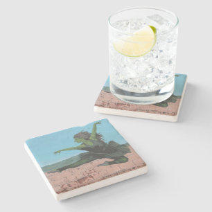 Goblin Girl Ballet Dancing Fantasy Stone Coaster