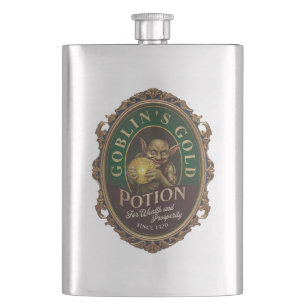 Goblin Gold Potion Halloween Party Vintage Hip Flask