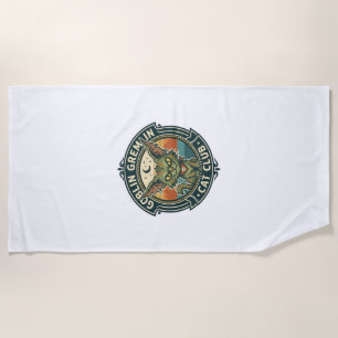 Goblin Gremlin Cat Cute Kitty Design - Goblin Grem Beach Towel