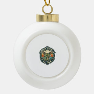 Goblin Gremlin Cat Cute Kitty Design - Goblin Grem Ceramic Ball Christmas Ornament