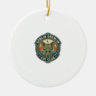 Goblin Gremlin Cat Cute Kitty Design - Goblin Grem Ceramic Tree Decoration