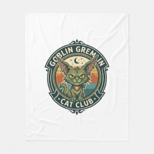 Goblin Gremlin Cat Cute Kitty Design - Goblin Grem Fleece Blanket