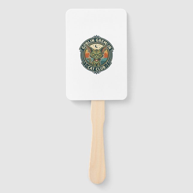 Goblin Gremlin Cat Cute Kitty Design - Goblin Grem Hand Fan (Front)